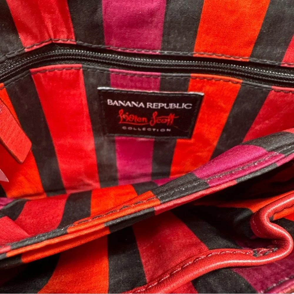 VTG Banana Republic L Wren Scott Collection Red Genuine‎ Leather Clutch